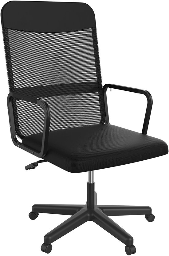 NAIZY Bureaustoel Ergonomische bureaustoel In hoogte verstelbare bureaustoel 360° draaibare stoel Computerstoel met ademend mesh PC-stoel, zwart