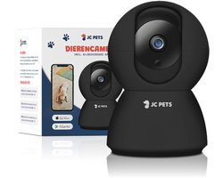 JC Pets Huisdiercamera met App – Petcam – Hondencamera en Beveiligingscamera – Camera Huisdier – Bewakingscamera – Baby Camera – Wifi – Zwart