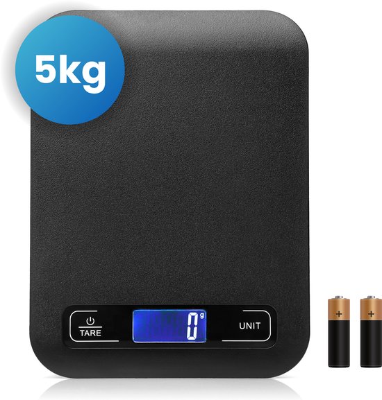 Keukenweegschaal Digitaal - Precisie Weegschaal Keuken - 1g/5kg - Waterdicht - Inclusief batterijen - Britecore
