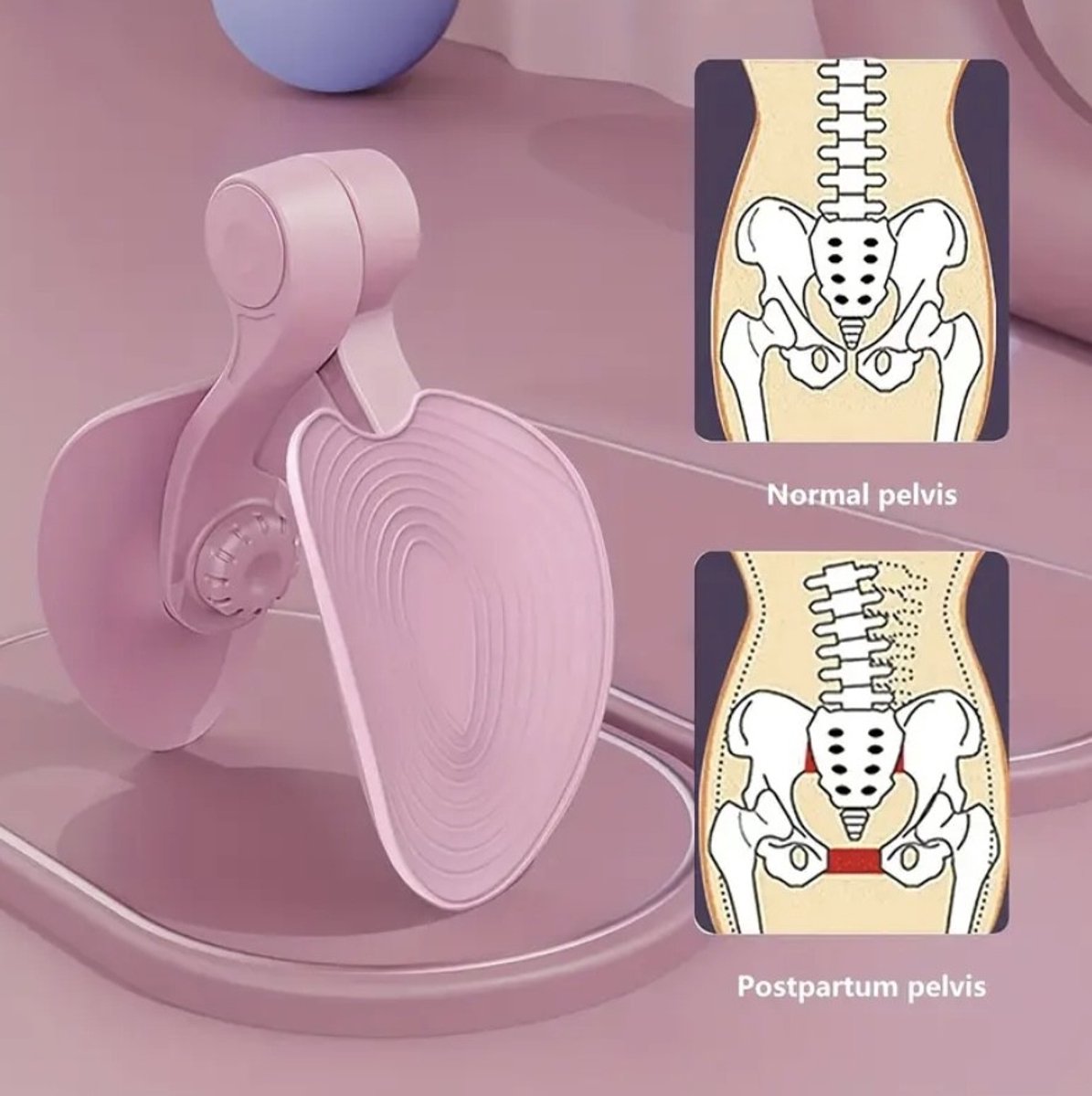 Twenty Two bekkenbodumspiertrainer voor vrouwen |geschikt voor je bekkenbodem, dijspieren, armen, billen, benen |herstelhulpmiddel voor vrouwen na de bevalling |Ergonomisch voor strakke heupflexibiliteit/spierversteviger hometrainer | fitness | roze