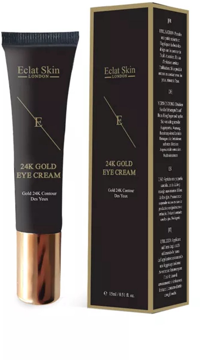 Luxe Oogcrème 24K goud - hyaluronzuur - collageen - rijke verjongende oliën - gladde en strakke huid 15 ml
