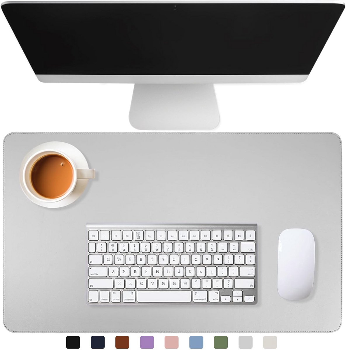XXL Muismat voor Bureaus - Grote PU Leren Bureau Onderlegger 90 x 43 cm - Ideaal voor Laptop, Accessoires en Decoratie