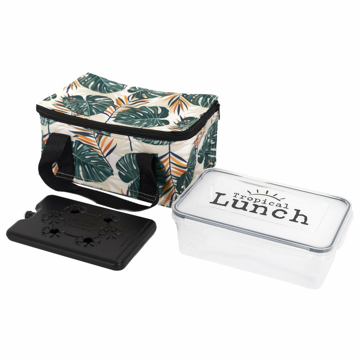 Cook Concept Koeltas Tropical - voor lunch - 3L - 22 x 15 x 11 cm - met koelelement en box - groen - lunchtas