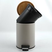 spirella Pedaalemmer 5L - ADONIS - Prullenbak Badkamer - Bamboo - Taupe