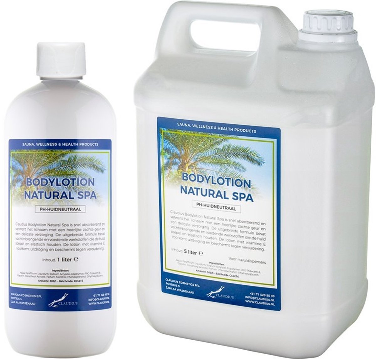 Bodylotion Natural Spa 1 liter - hervulbaar + Jerrycan 5 liter navulling