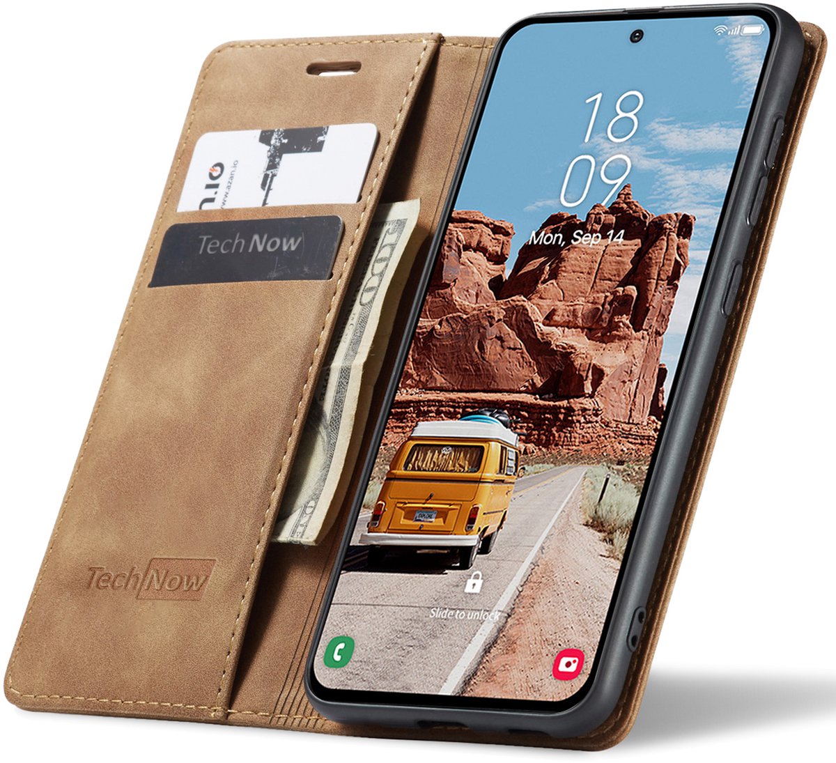 Hoesje geschikt voor Samsung Galaxy S25 Plus - Book Case Leer Slimline Bruin