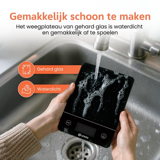 Digitale Precisie Keukenweegschaal – Weegschaal Keuken - Nieuw 2026 Model - 1gr-15kg – 0.1gr Nauwkeurigheid - Tarra Functie - Zwart