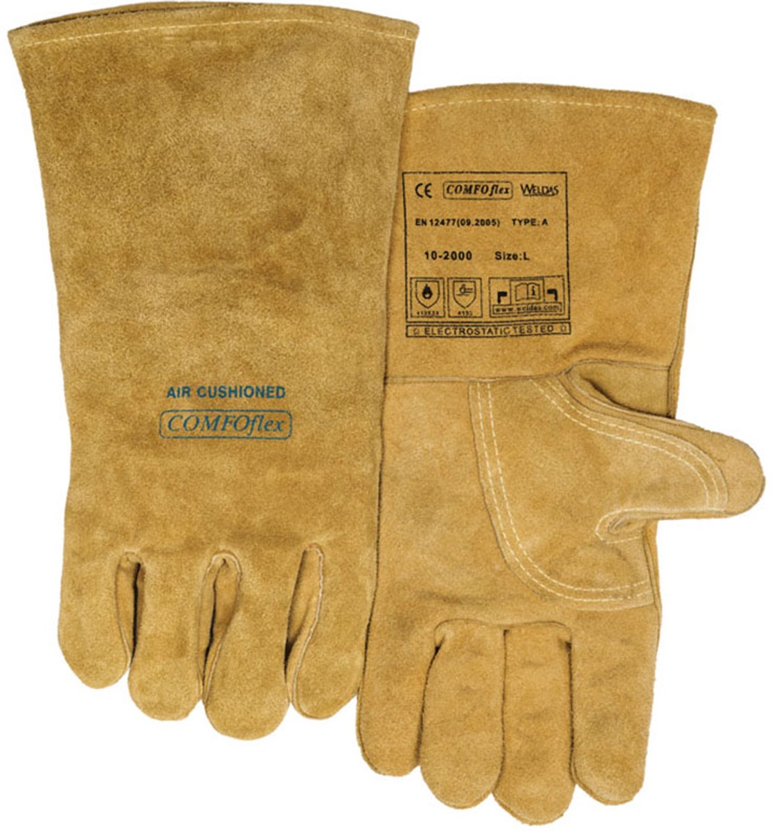 Weldas Lashandschoen MIG 35cm 10-2000 Maat L