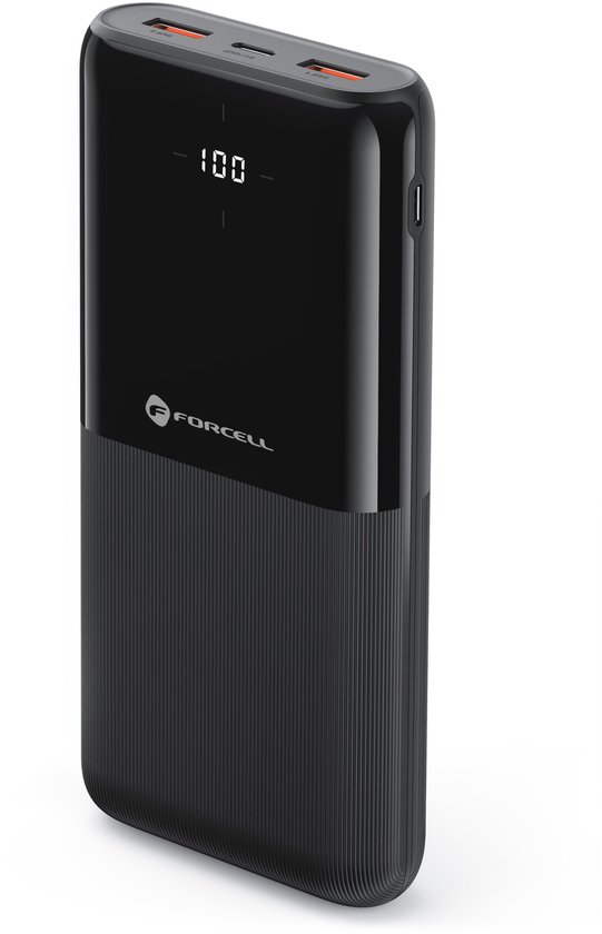 Forcell - Powerbank 20 000 mAh - Charge rapide - Écran LED - Kit d'urgence