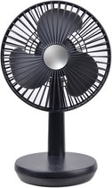 Bol.com Bureau Ventilator Draadloos - Stille Mini Kleine USB Fan - Hand ventilatoren - Zwart - Silvergear aanbieding