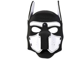 BDSM Dog-Puppy-Honden-Masker Carlo van neoprene kleur zwart-wit