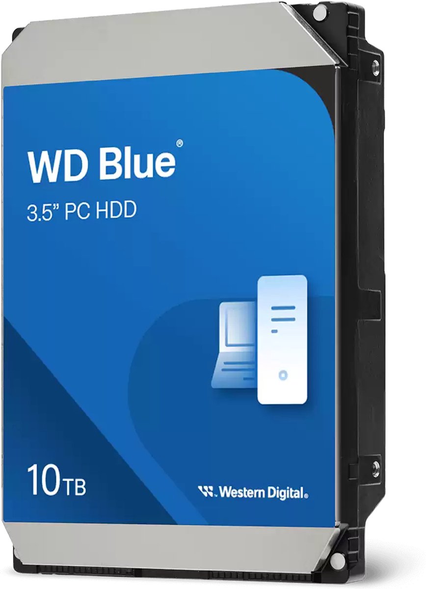 Western Digital Blue WD100EAGZ interne harde schijf 10 TB 7200 RPM 512 MB 3.5" SATA III