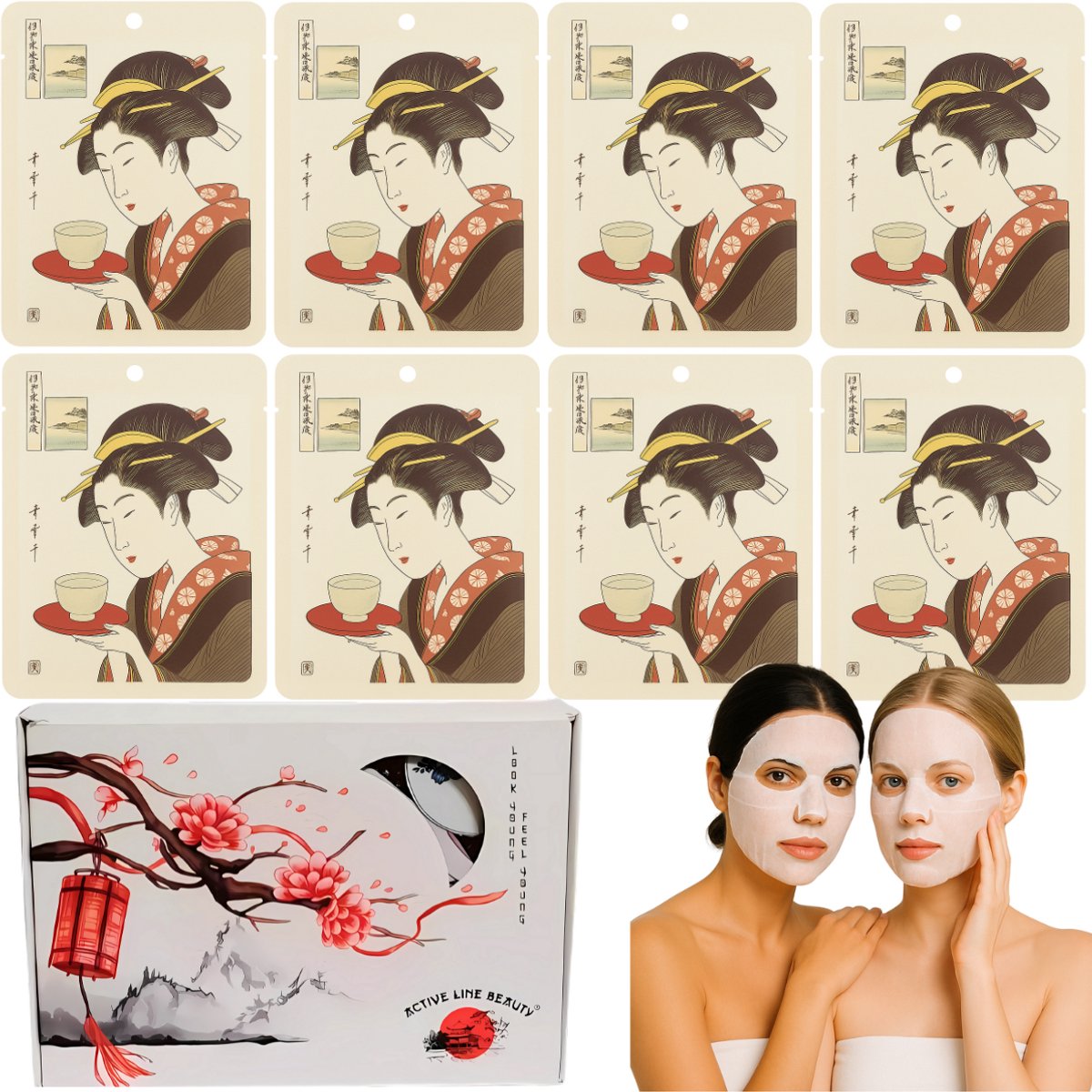 Goedkoopste MITOMO® Q10 Gift Set - 8 Stuks - Giftset Vrouw - Gezichtsmasker - Sheet Mask - Skin Care - Verjaardag Cadeau Vrouw - Gezichtsmaskers Verzorging