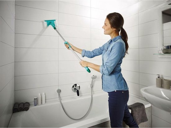 Leifheit Flexi Pad Click System Balai pour salle de bains et carrelage - Poignée télescopique
