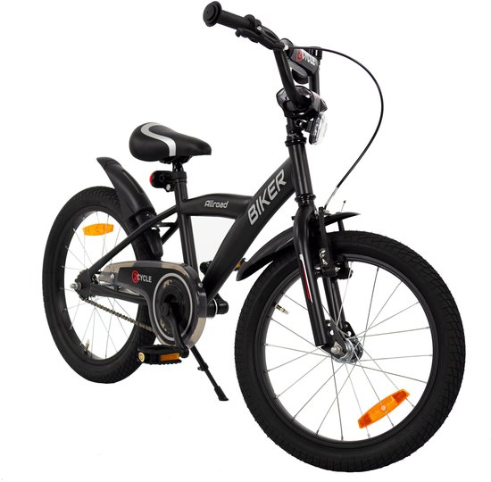 2Cycle Biker kinderfiets 18 inch (5 tot 7 jaar) voor jongens zwart — afbeelding 3
