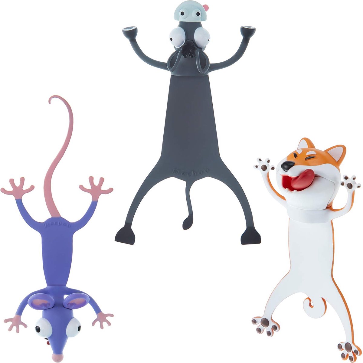 Ibenzoa® Leuke 3D Dieren Lesezeichen Set van 3 voor Jongeren en Studenten