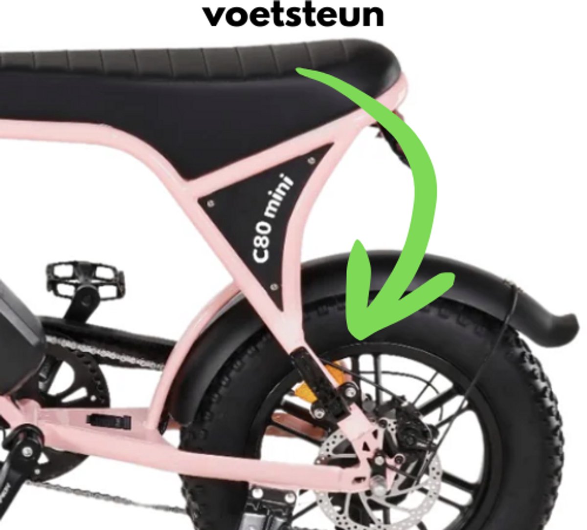 Havena Ouxi C80 Mini Voetsteuntjes - fatbike opklapbaar - zwart