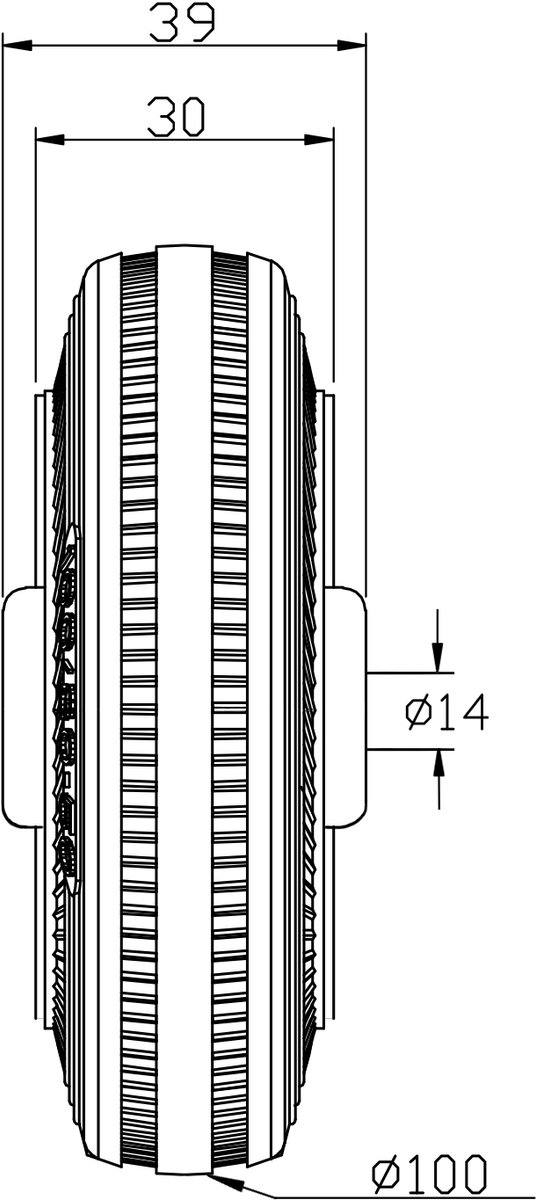 Zwarte rubberen wielen van 100 mm (4 inch) met een hart van geperst staal, draagvermogen 90 kg – set van 2