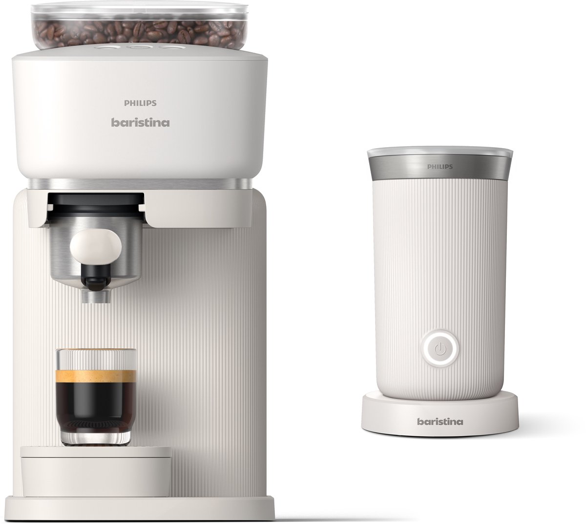 Philips Baristina + Melkopschuimer Bundel - BAR303/60 - Espressomachine - Pistonmachine - Wit