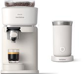 Bol.com Philips Baristina + Melkopschuimer Bundel - BAR303/60 - Espressomachine - Pistonmachine - Wit aanbieding