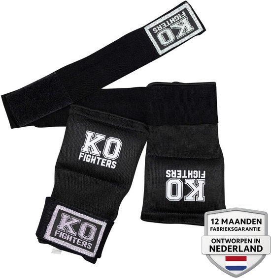 KO Fighters - Bandage Boksen - Binnenhandschoenen - Zwart