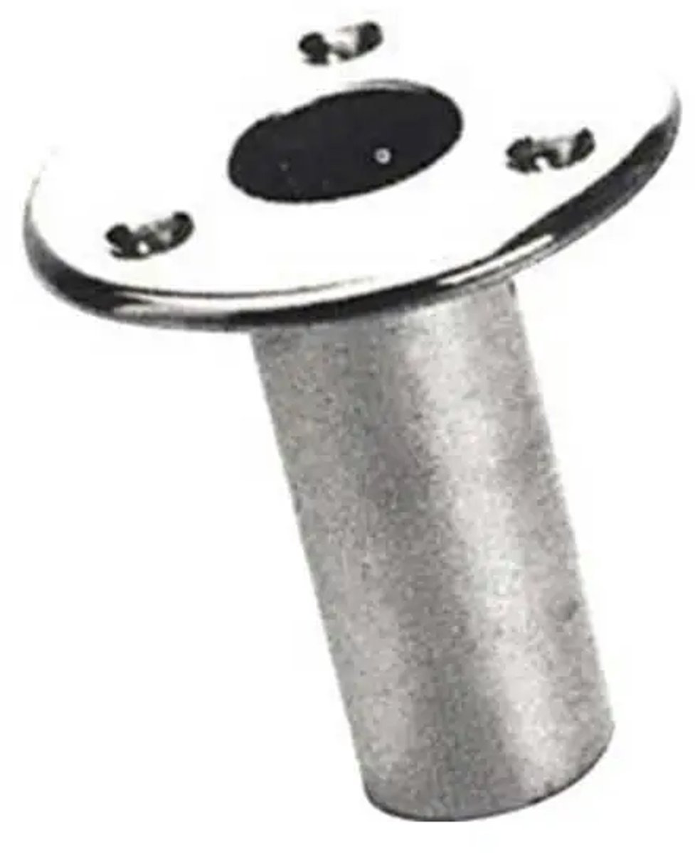 Vlaggenstokhouder 25mm inbouw Rond recht