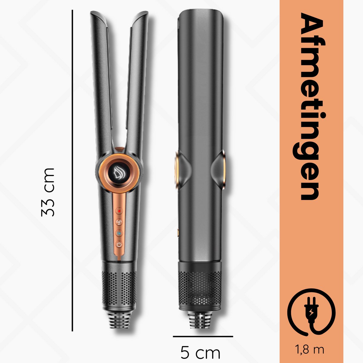 Hywestger BBliss AirStraight Föhn en Stijltang Wet-to-Dry Zwart - afbeelding 2