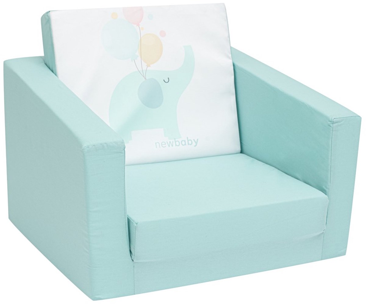 New Baby - Fauteuil - Kinderklapstoel mintgroen 37x45x42 cm - Opklapbare stoel - Kinderstoel - Katoenen hoes - Polyurethaanschuim - Veilig