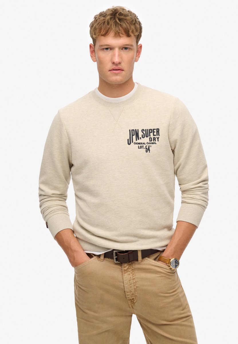 Superdry Workwear sweatshirt met applicatie Heren Truien Beige