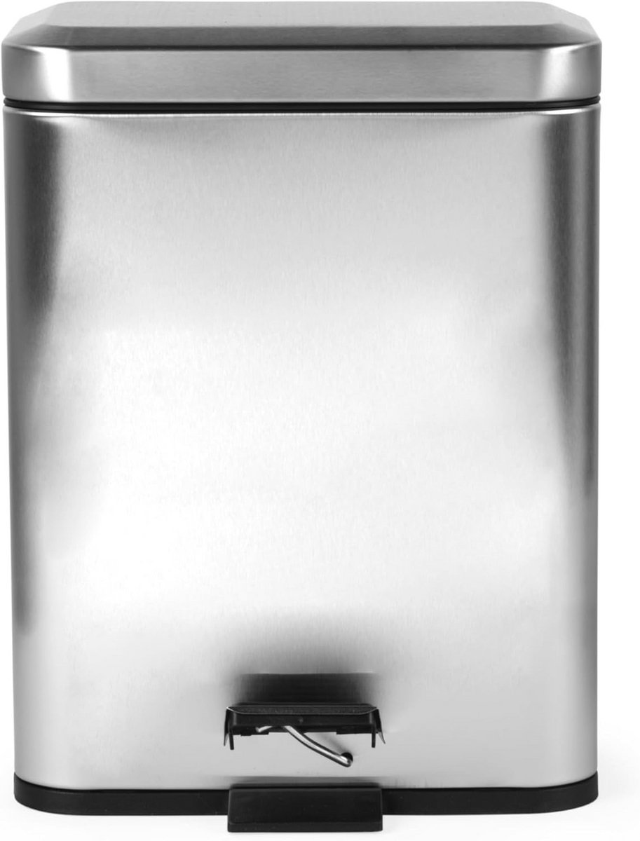 Dual Compartment Afvalbak met Voetpedaal - 5 Liter Scheidingsafvalbak voor Kantoor en Badkamer