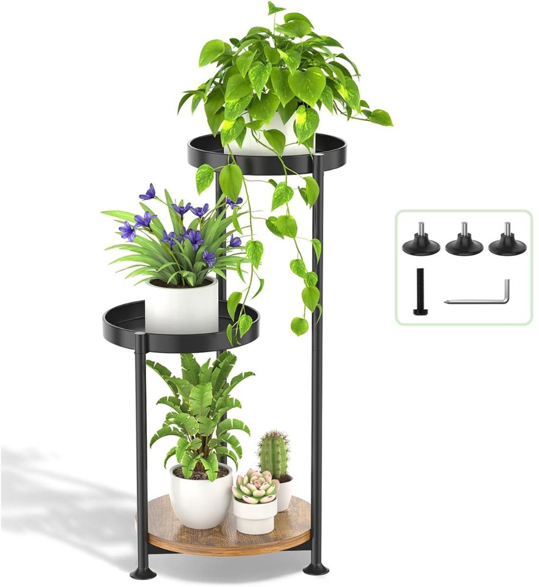 Plantentafel - Plantenrek Buiten - Plantensteun - Plantenstandaard - Zwart
