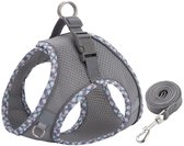 Harnais pour chat - Harnais anti-fuite pour Klein chien - Harnais réglable pour chat - Gilet respirant en coton à carreaux réfléchissants - Ensemble harnais de sécurité et laisse - Harnais pour chat - XXS