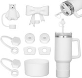 10 stuks rietjesafdekkap voor Stanley Cup Set, 10 mm siliconen rietjestopper compatibel met 30 & 40 oz beker met handvat, stofdichte herbruikbare rietjes, accessoires voor Stanley Cup