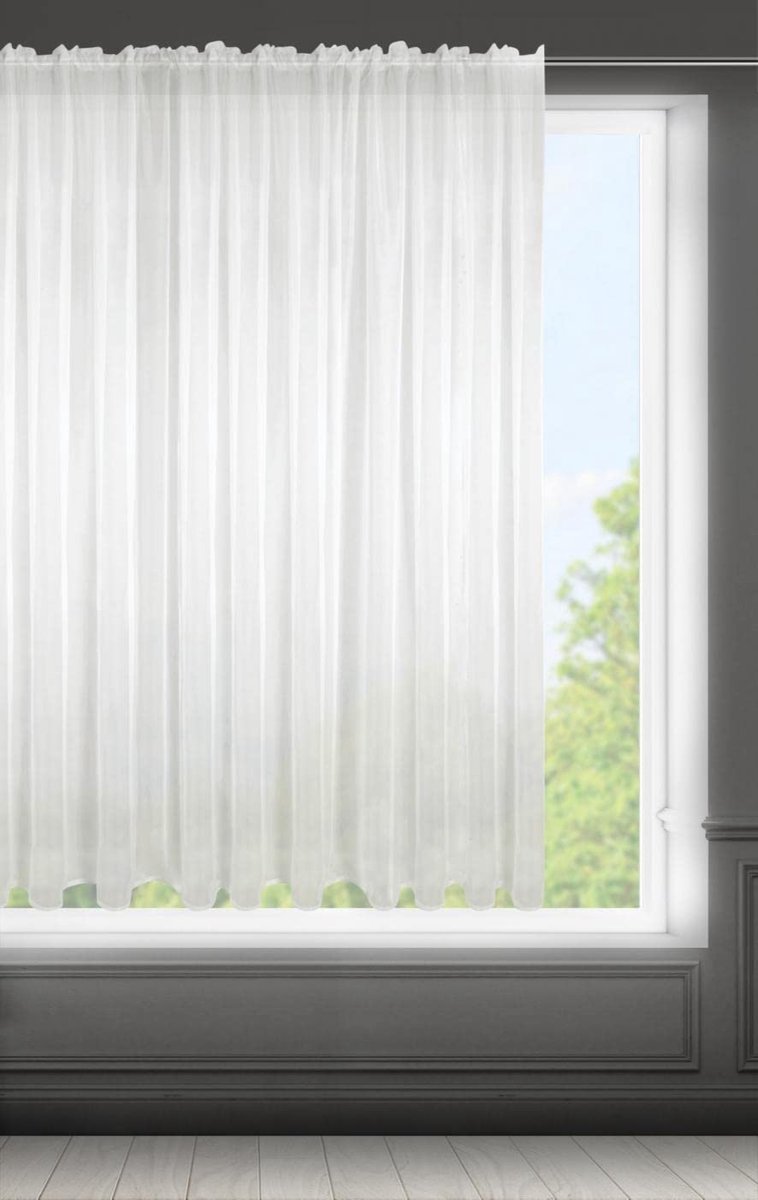 Ibenzoa Gordijn van Luchtige Voile voor Natuurlijk Licht en Elegante Decoratie wit