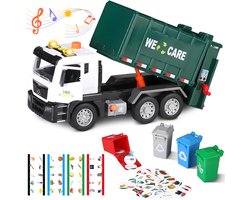 Speelgoed Truck Vuilniswagen - Met 4 Kleine Vuilnisbakken - Speelgoed Autos Jongens - Auto Speelgoed - Speelgoed 2 Jaar - Speelgoed 3 Jaar - Speelgoed 4 Jaar - Jongens Speelgoed