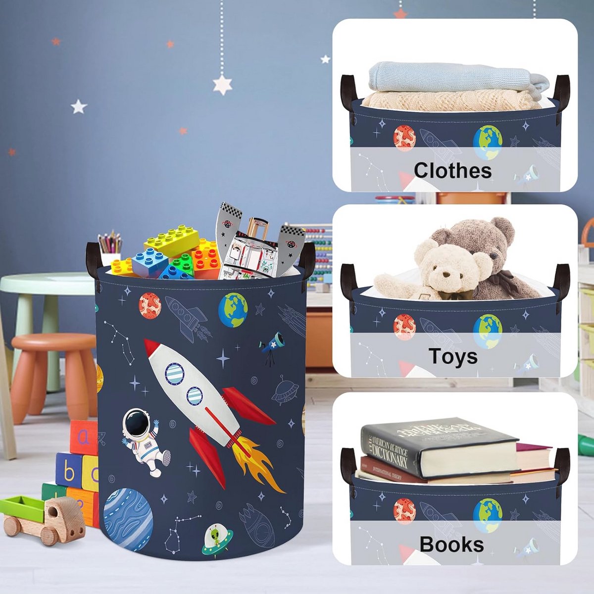 Wasmand Astronaut Skateboard Opvouwbare Wasmand Grote Opbergbak
