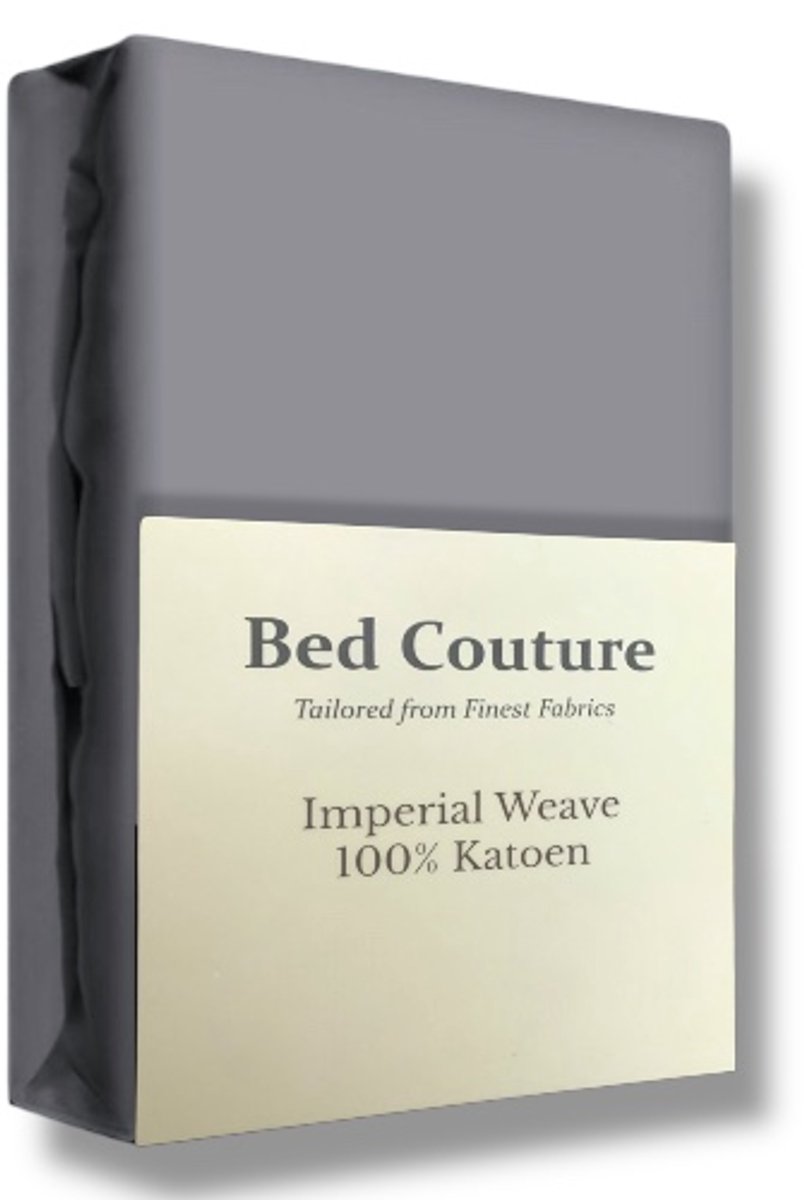 Bed Couture - Hoeslaken van 100% Katoen - Lits-Jumeaux 180x200cm - Hoekhoogte 30cm - Ultra Zacht en Duurzaam - Antraciet