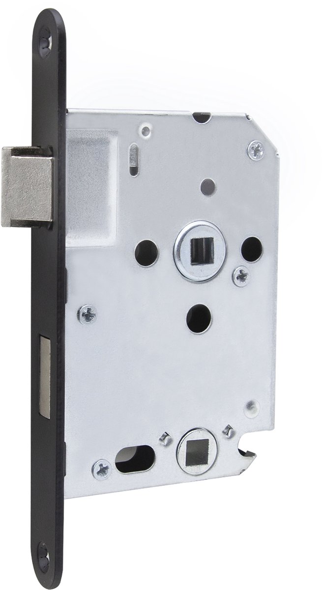 Slotman Solutions Insteekslot WC/Badkamer – 63/8 mm – Zwart – Gepoedercoate Voorplaat