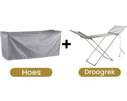 Alora Verwarmd Droogrek + Hoes - Wasrek - Inklapbaar - Verwarming - Energiezuinig - 20 stangen - Grijs