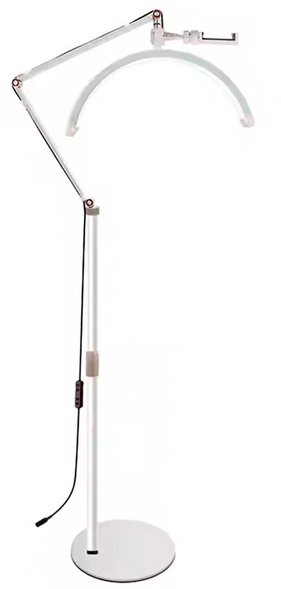 LuminexPro® LED Moon Light – Deluxe Salonlamp – 360° Draaibaar – Wit – Behandel-, Beauty- & Tattoo Lamp – Voor Wimper Extensions, Lash Lift, Nagelstyliste & Massage