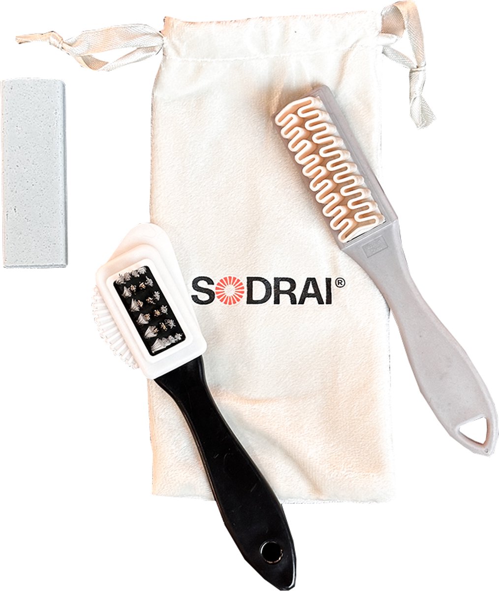 Sodrai Suede Set | Suede Kit | Borstel + Gum | Suede Borstel | Suede Schoenverzorging | Schoenborstel / Veger | In Katoenen Opbergzakje