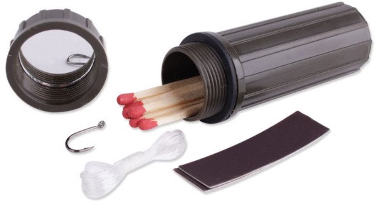 Fox Outdoor - waterdichte hiking box, rond, legergroen