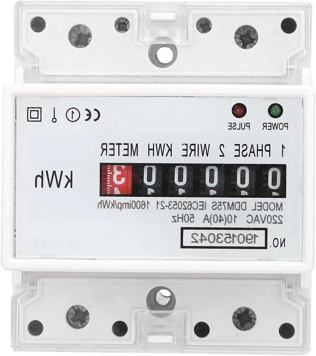 Din-rail Energiemeter Eenfase 4P Elektrische Kwh Meter Watt Energiemeter 10-40A - Energieverbruik Monitoring .