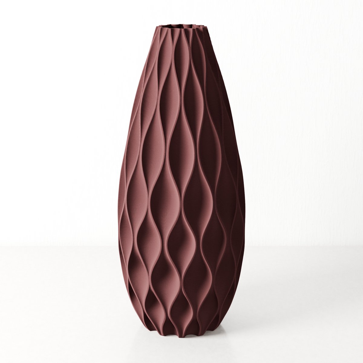 Fleuriek - Kleine Vaas - Rood - H30 cm - Vaas voor zijdebloemen - Luxe vaas gemaakt van duurzaam kunststof - Unieke decoratieve vaas met patroon