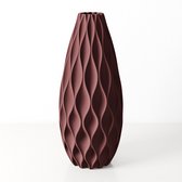 Fleuriek - Kleine Vaas - Rood - H30 cm - Vaas voor zijdebloemen - Luxe vaas gemaakt van duurzaam kunststof - Unieke decoratieve vaas met patroon
