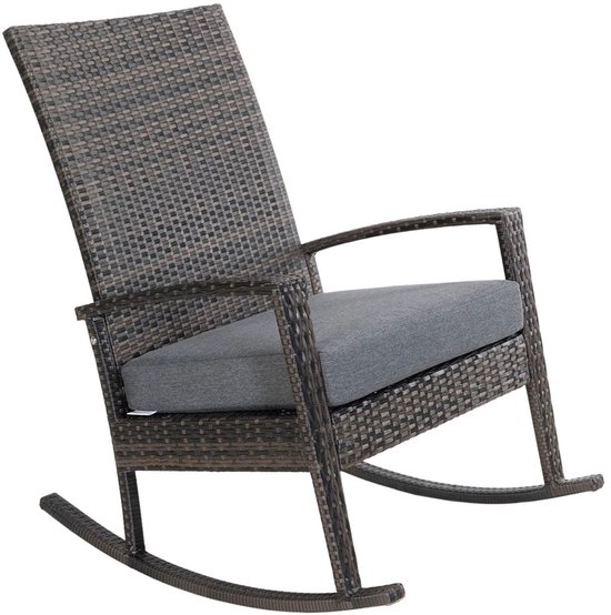 Outsunny poly-rotan loungebank, 3-zits, met kussens, tuinmeubel