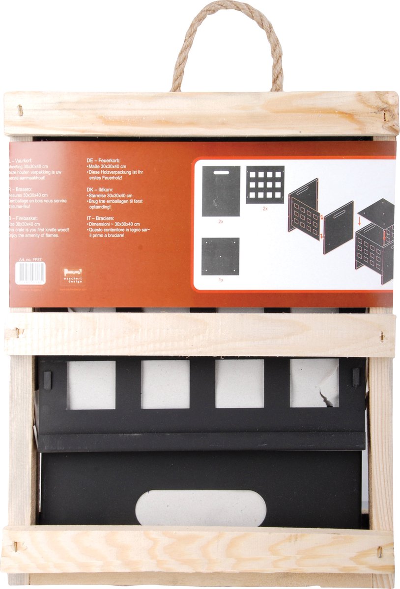Esschert Design Brasero - 30 x 30 x 40 cm - Noir