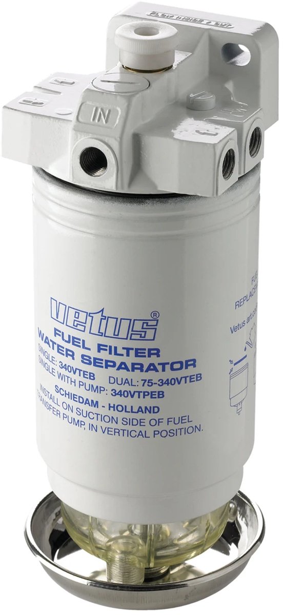 VETUS Brandstoffilter / Waterafscheider met Pomp 465 liter/uur | 340VTEPB