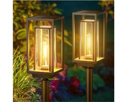 Zonnelampen Voor Buiten - Tuin - 2 Stuks - Moderne Tuinverlichting Op Zonne-Energie Met Langere Werktijd - Extreem Heldere Tuinverlichting Op Zonne-Energie - IP65 Waterdicht - Tuindecoratie Voor [Energieklasse A+++]
