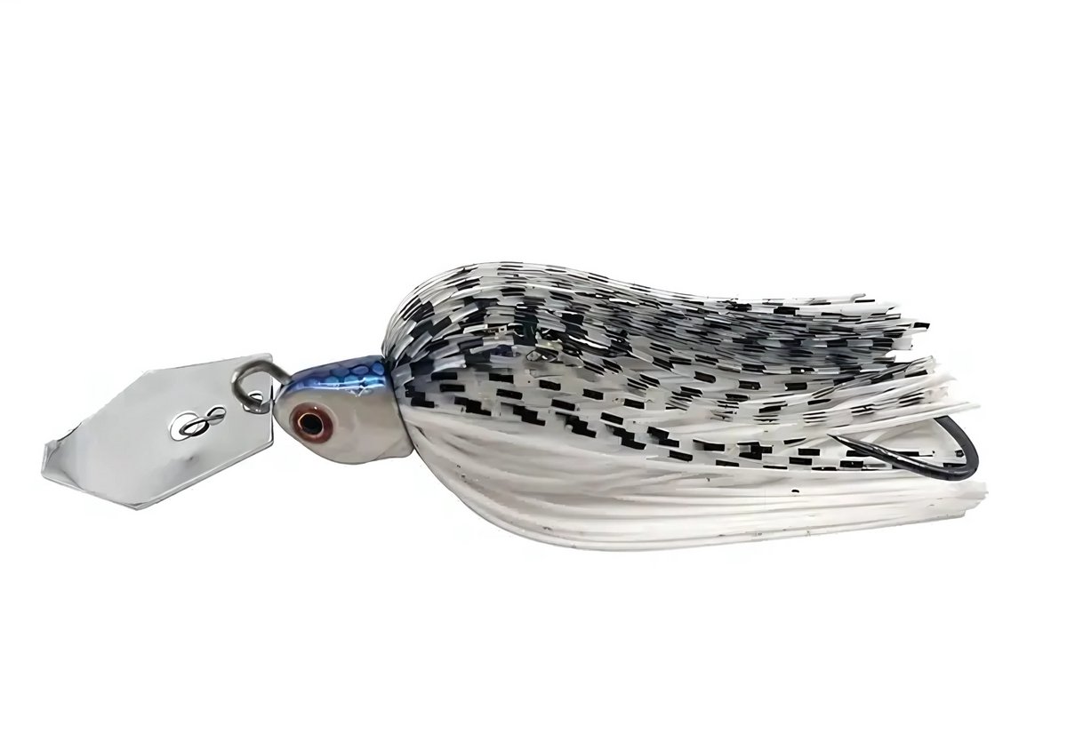 Chatterbait (13g) Wit/zwart - Bladed Jig, Vibrating Jig, Kunstaas Roofvis - Catch: Snoek, Baars, Snoekbaars